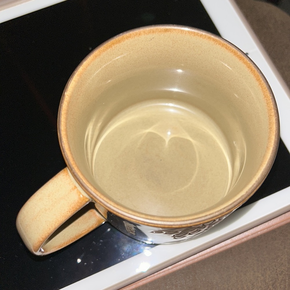 Starbucks Coffee Mug Brown Leaf Pattern Leaves Fall Cup 2013 Embossed 14oz. - Picture 5 of 7
